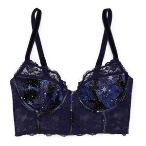 New! Adore me Lisette celestial moon stars bustier Contour bra 37861